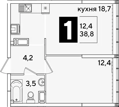 Планировка 2Е-к.кв