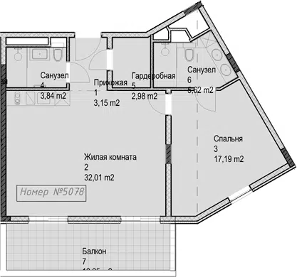 Планировка 2Е-к.кв