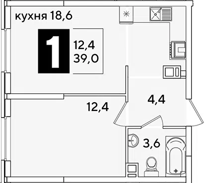 Планировка 2Е-к.кв