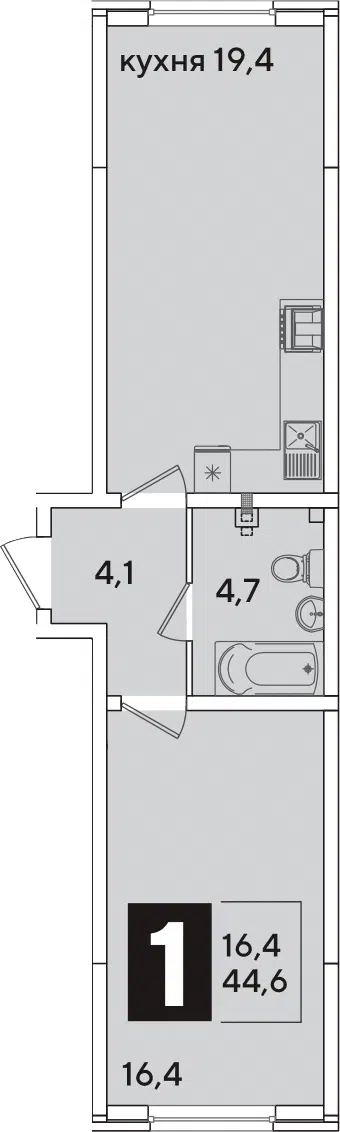 Планировка 2Е-к.кв
