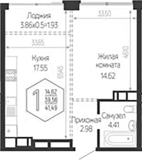 Планировка 2Е-к.кв