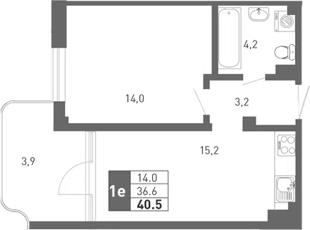 Планировка 2Е-к.кв