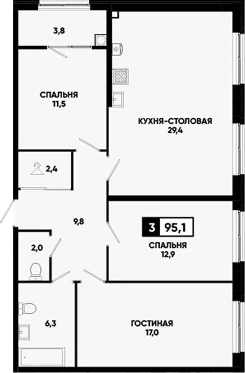 Планировка 4Е-к.кв