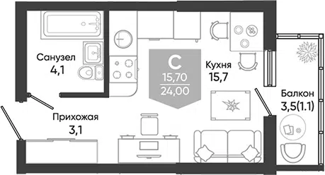 Планировка Студии