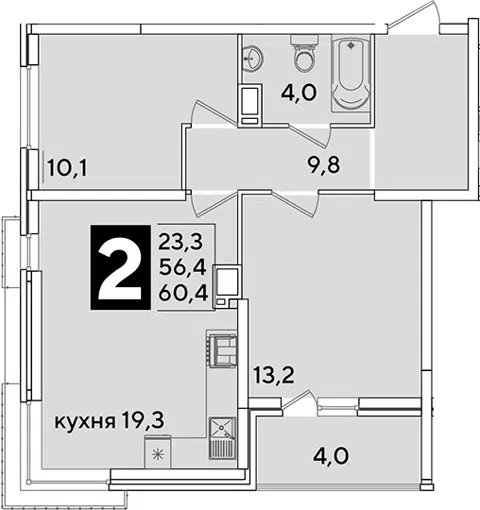 Планировка 3Е-к.кв