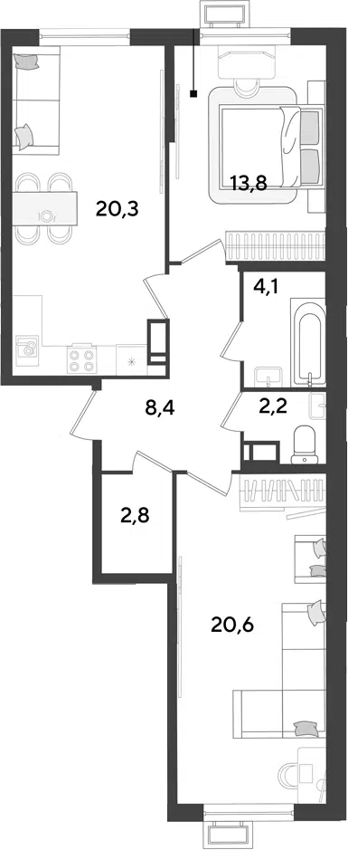 Планировка 3Е-к.кв