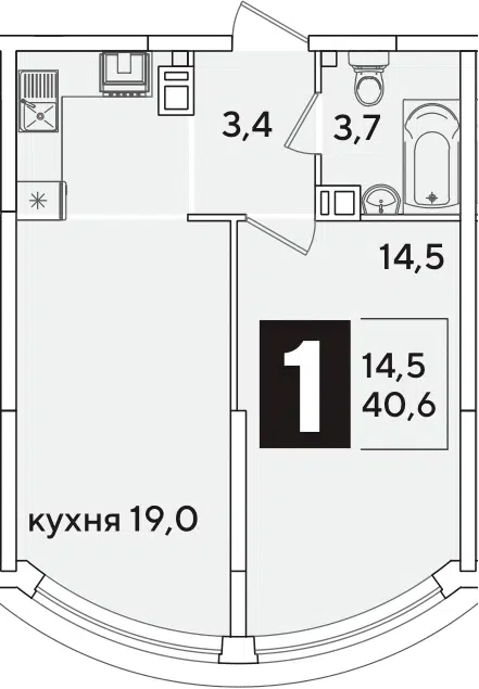 Планировка 2Е-к.кв