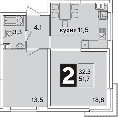 Планировка 2-к.кв