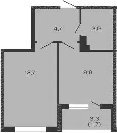 Планировка 1-к.кв