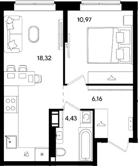 Планировка 2Е-к.кв