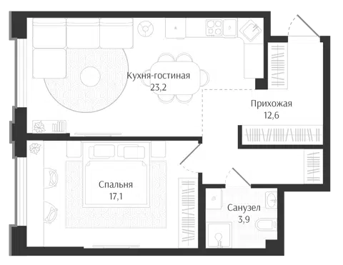 Планировка 2Е-к.кв