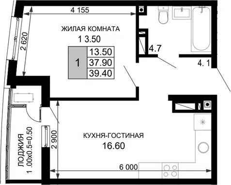 Планировка 2Е-к.кв