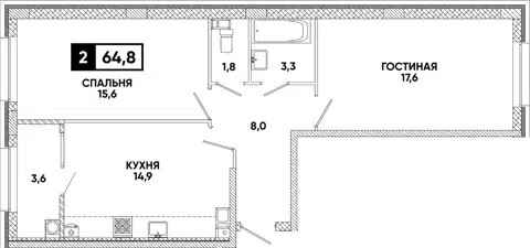 Планировка 2-к.кв