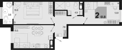 Планировка 3Е-к.кв