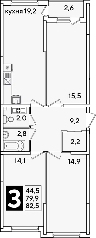 Планировка 4Е-к.кв