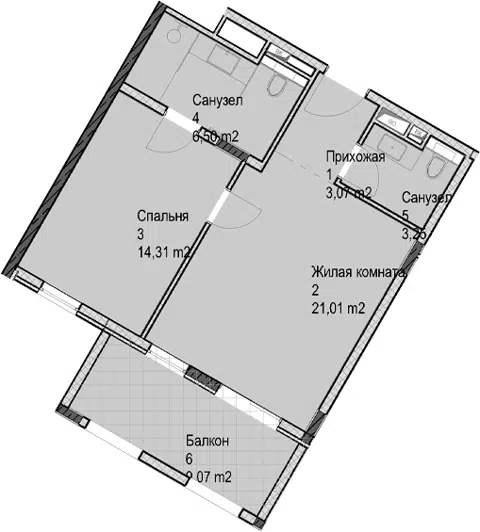 Планировка 2Е-к.кв