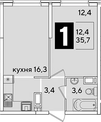 Планировка 2Е-к.кв