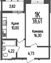 Планировка 1-к.кв