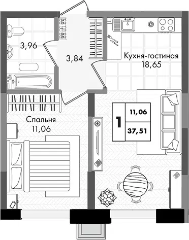 Планировка 2Е-к.кв