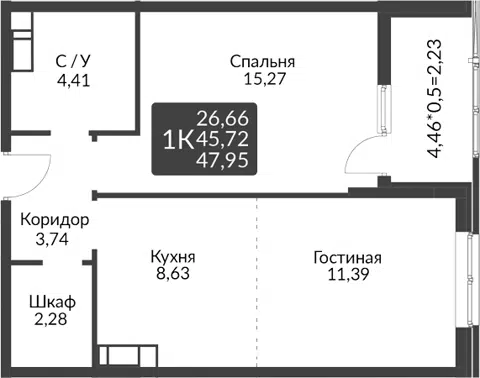 Планировка 2Е-к.кв