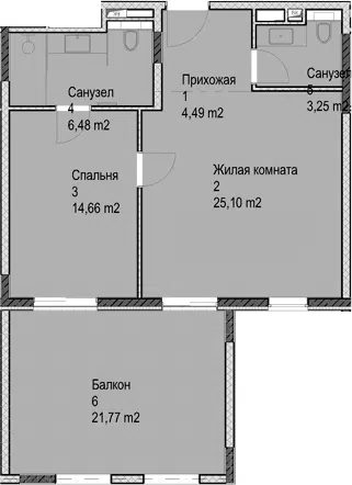 Планировка 2Е-к.кв