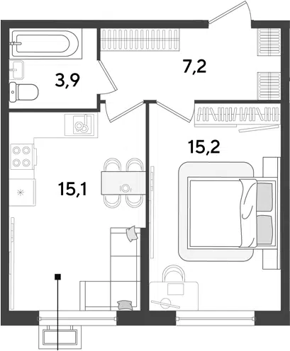 Планировка 2Е-к.кв