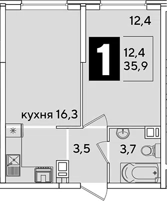 Планировка 2Е-к.кв