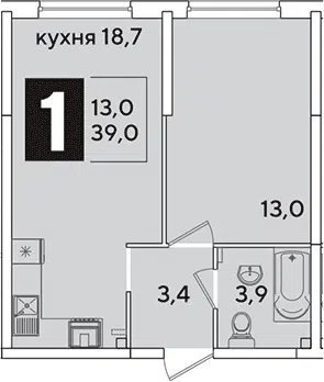 Планировка 2Е-к.кв