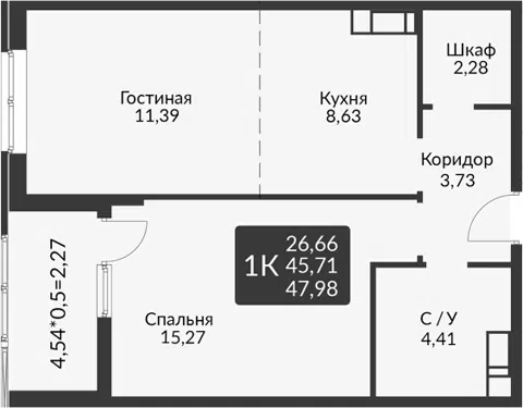 Планировка 2Е-к.кв