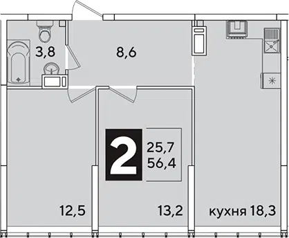 Планировка 3Е-к.кв
