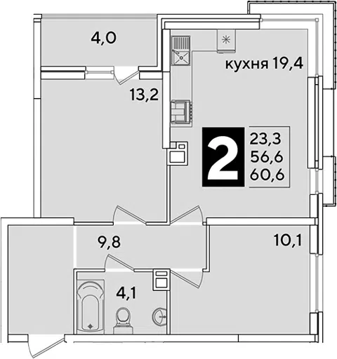 Планировка 3Е-к.кв