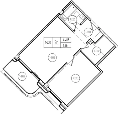Планировка 2Е-к.кв