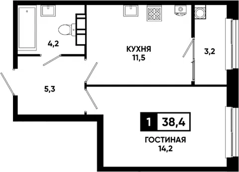 Планировка 1-к.кв