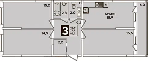 Планировка 4Е-к.кв
