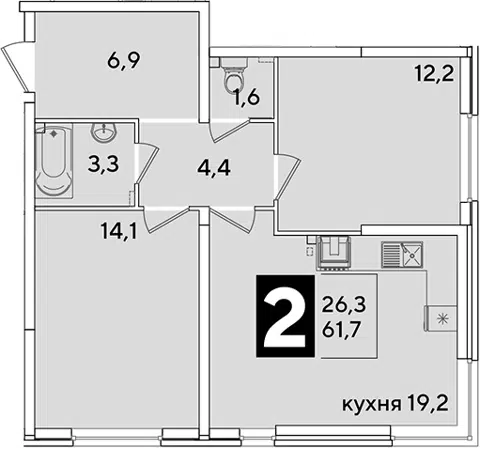 Планировка 3Е-к.кв