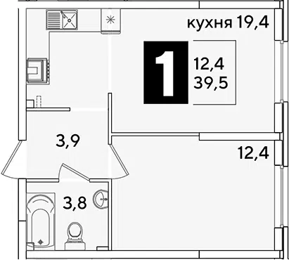 Планировка 2Е-к.кв