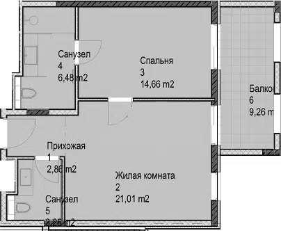 Планировка 2Е-к.кв