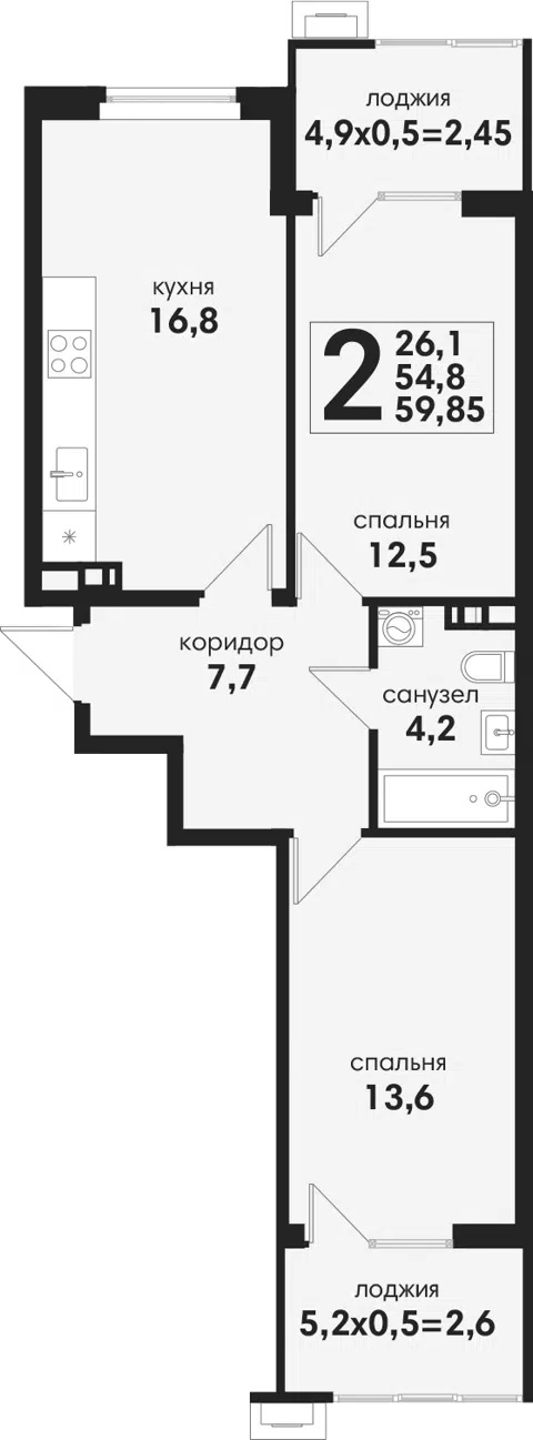 Планировка 3Е-к.кв