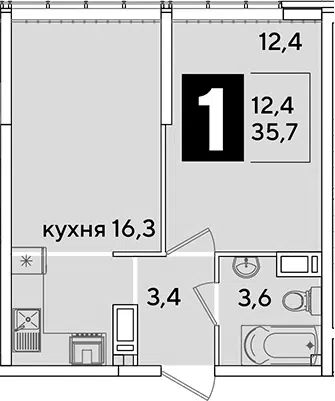 Планировка 2Е-к.кв