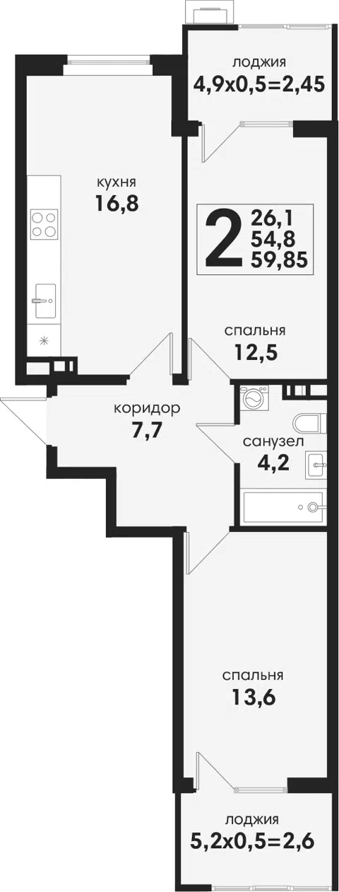 Планировка 3Е-к.кв