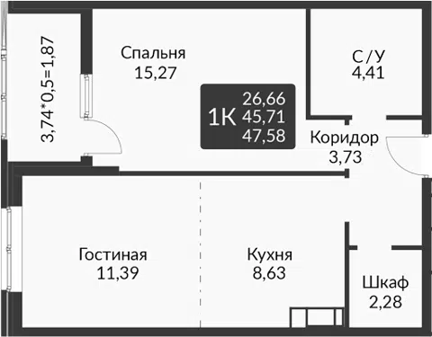 Планировка 2Е-к.кв