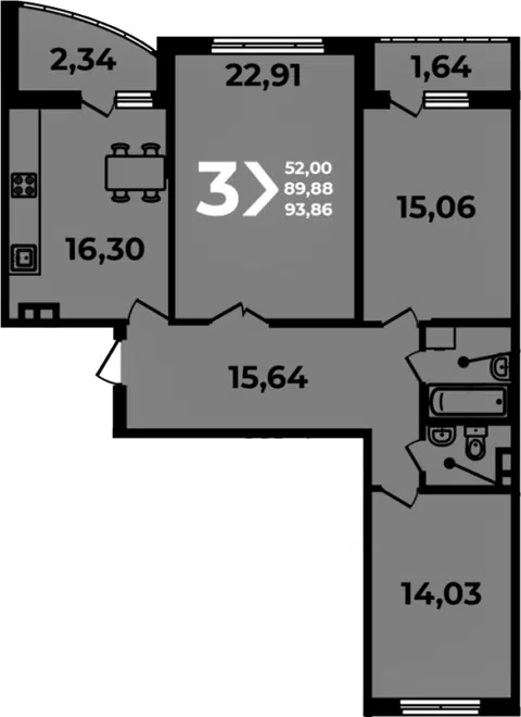 Планировка 4Е-к.кв