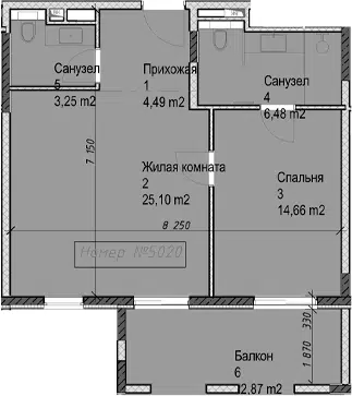 Планировка 2Е-к.кв