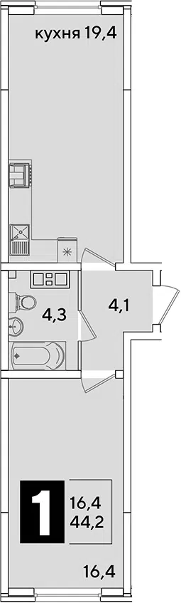 Планировка 2Е-к.кв