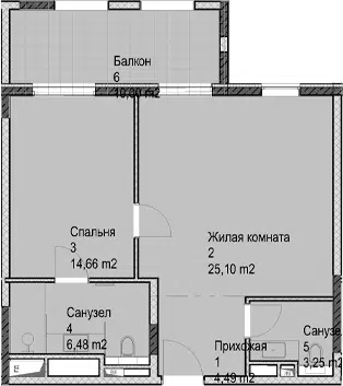 Планировка 2Е-к.кв