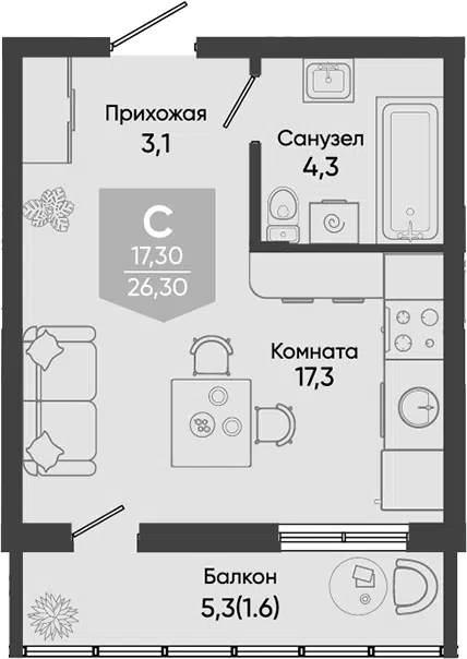Планировка Студии