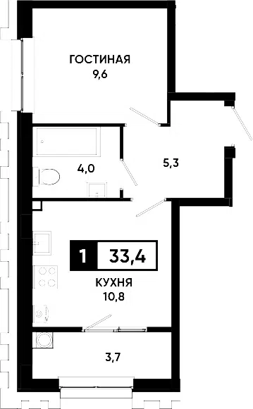 Планировка 1-к.кв