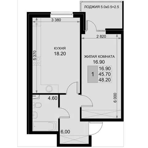 Планировка 2Е-к.кв