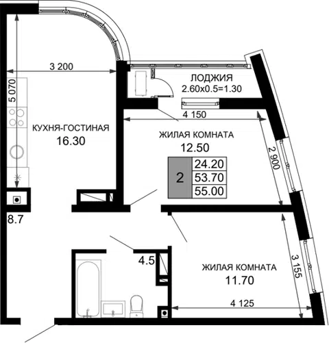Планировка 3Е-к.кв