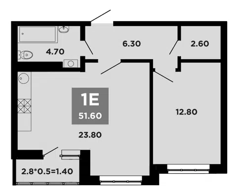 Планировка 2Е-к.кв